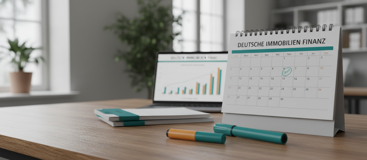 Kalender mit Immobilien-Balkendiagramm