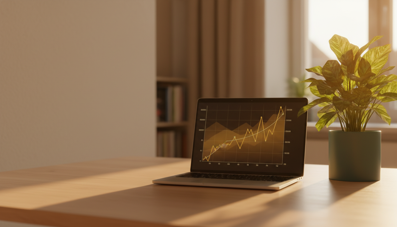 Laptop Aufsteigender Chart Pflanze