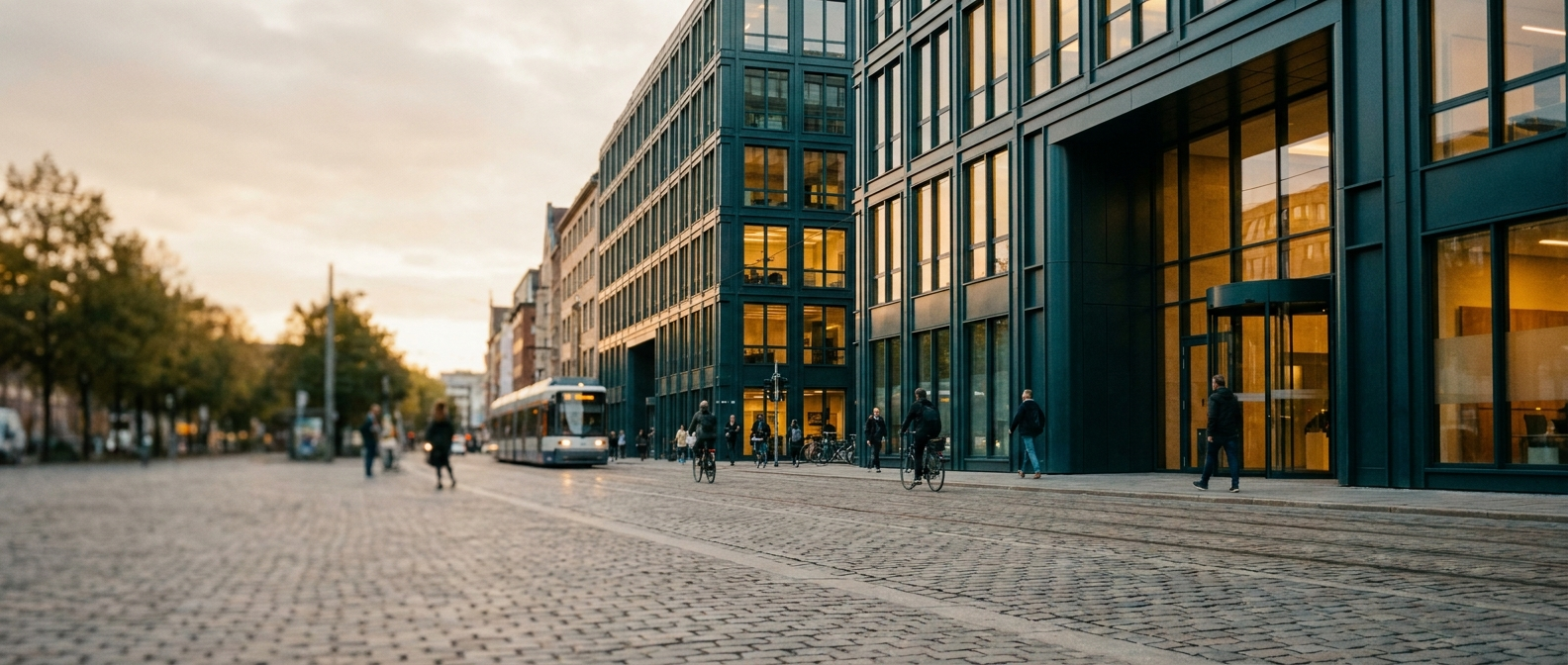 Stadt Straße Straßenbahn Modern