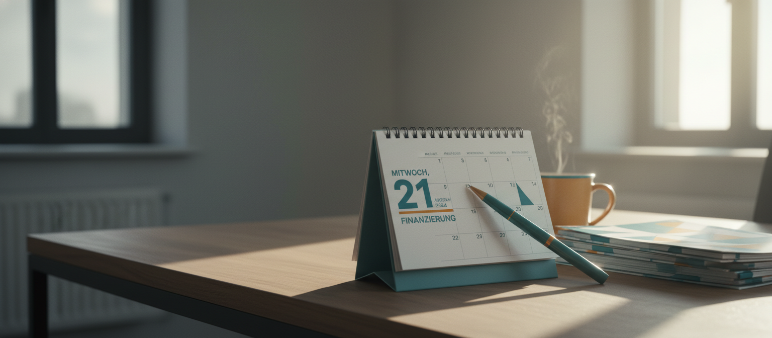 Tischkalender mit 21 auf Kaffee